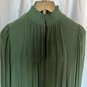 Wilfred Emerald Green Dress High Neck Tent Cut XS